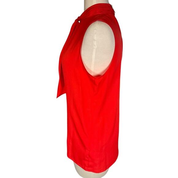 Michael Kors Women's Burnt Orange & Gold Sleeveless High Neck Bow Tie Size Large - Picture 4 of 11